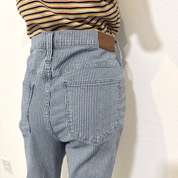 Madewell 31 9" mid rise skinny piper stripe stretch jean pant P2 2323 - Picture 7 of 15
